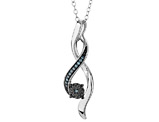 Enhanced Blue Diamond Infinity Accent Pendant Necklace in Sterling Silver with Chain